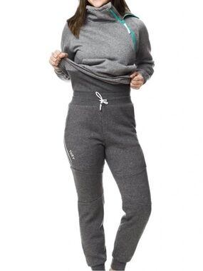 Tuxy Hybrid Hoodie Jumpsuit Gray Fleece Lined One Piece Women’s Medium